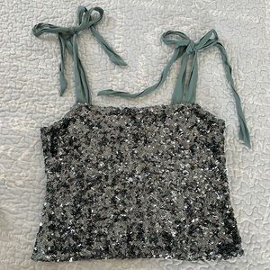Free people rare sequined ribbon tube top
